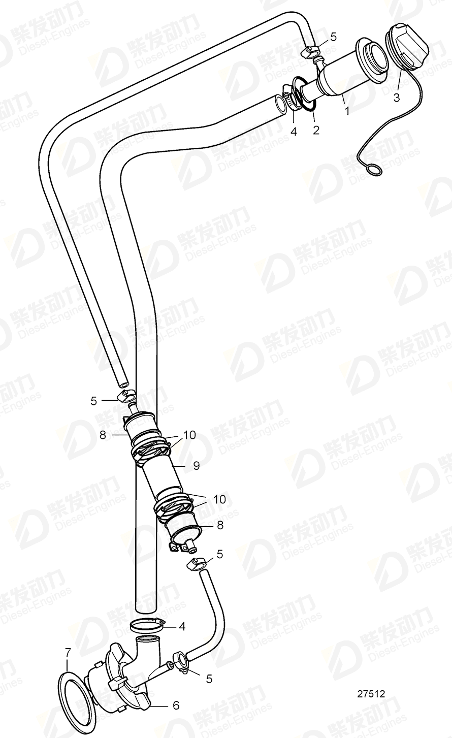 VOLVO Hose clamp 980138 Drawing